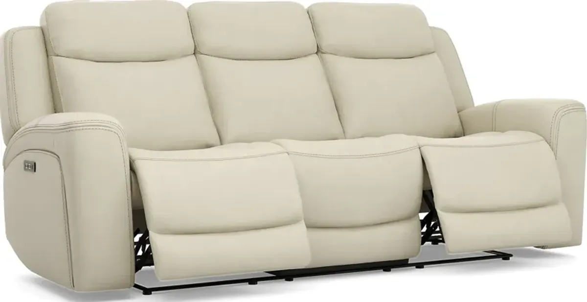 Davidson Platinum Leather 6 Pc Living Room with Dual Power Reclining Sofa