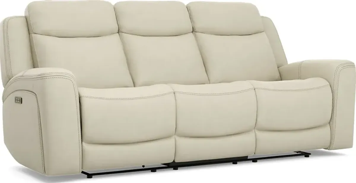 Davidson Platinum Leather 6 Pc Living Room with Dual Power Reclining Sofa