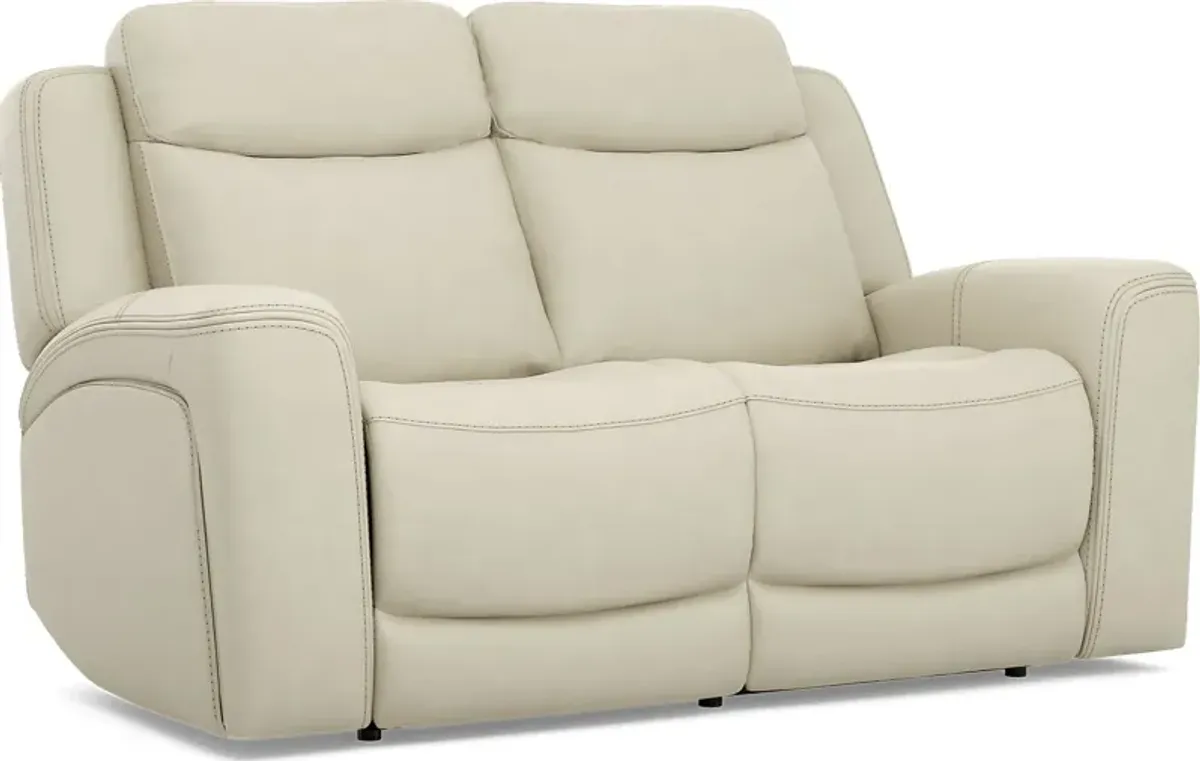 Davidson Platinum Leather 6 Pc Living Room with Dual Power Reclining Sofa