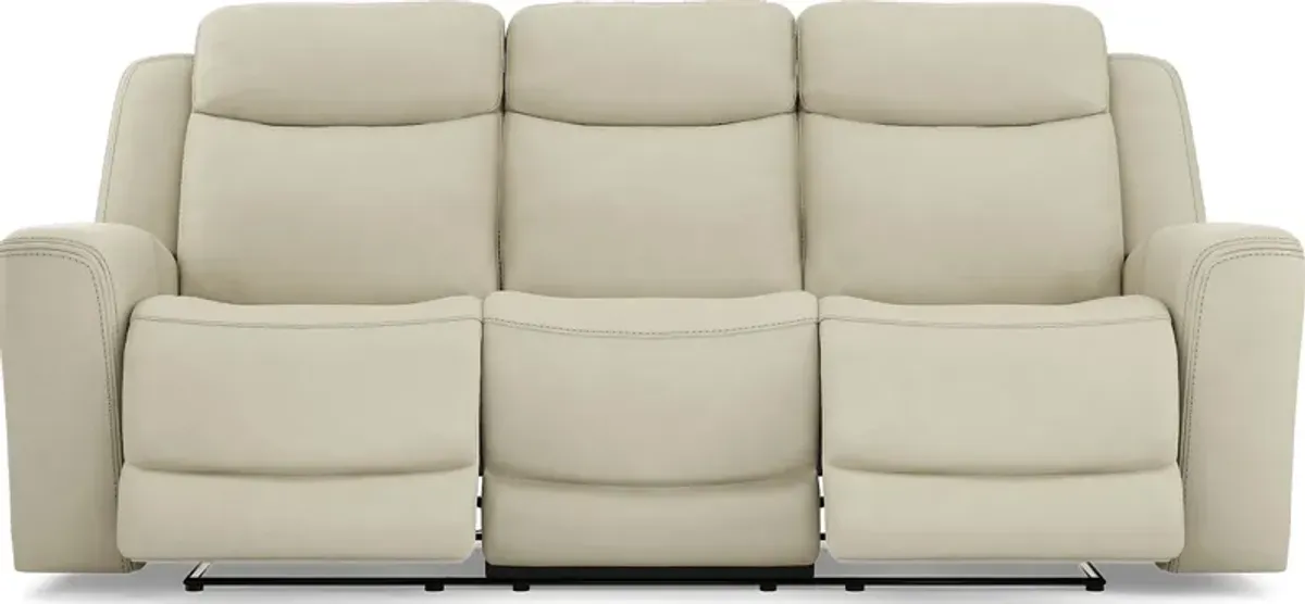 Davidson Platinum Leather 6 Pc Living Room with Dual Power Reclining Sofa