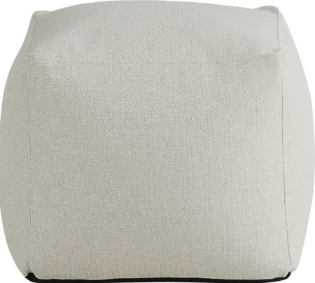 Hanover Off-White Textured Accent Pouf