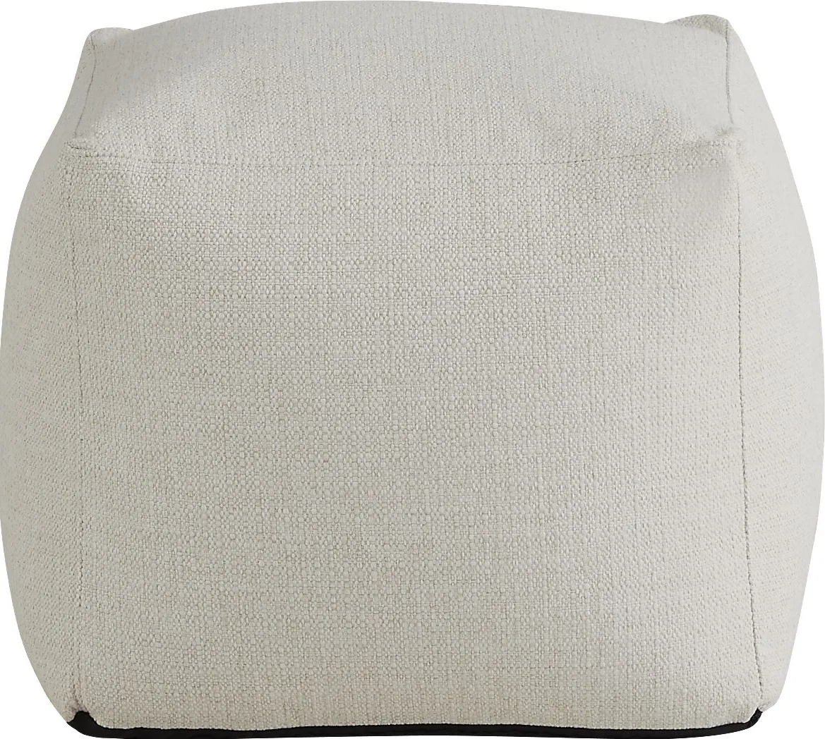 Hanover Off-White Textured Accent Pouf
