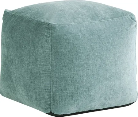 Hanover Teal Chenille Accent Pouf
