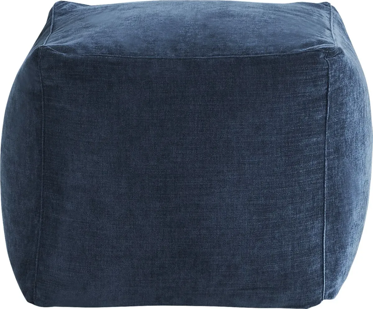 Hanover Indigo Chenille Accent Pouf