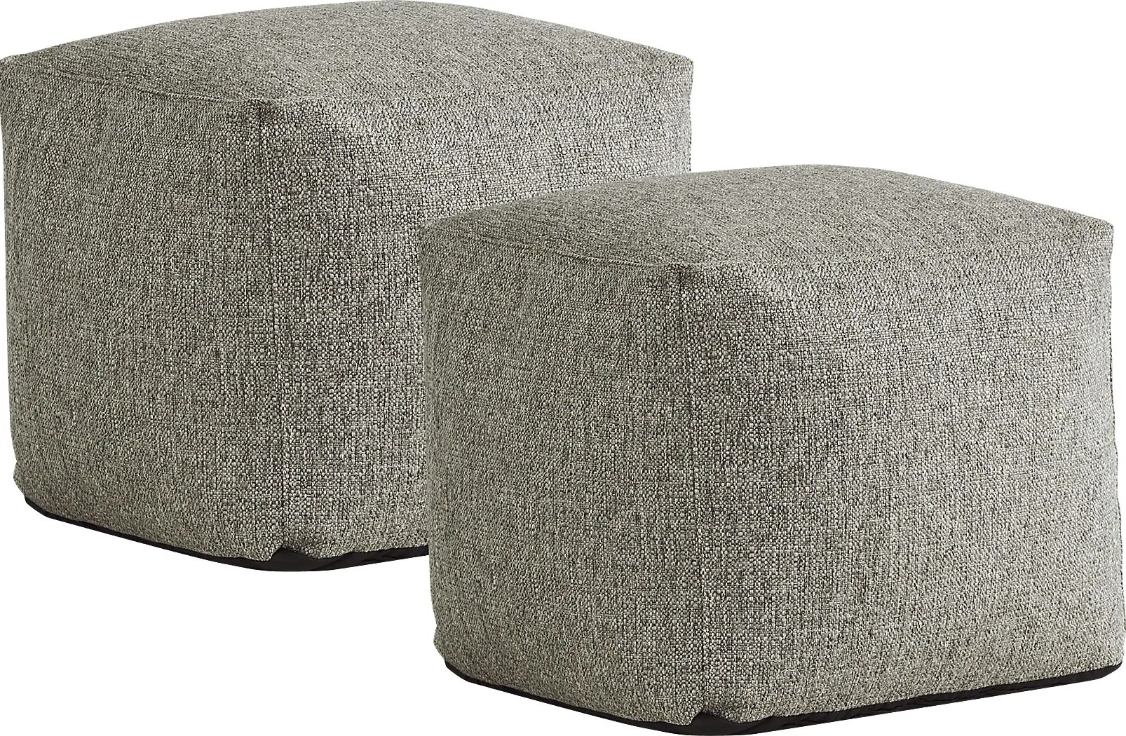 Hanover Gray Textured Accent Pouf, Set of 2