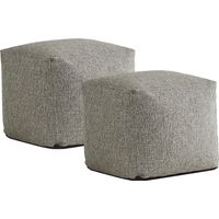 Hanover Gray Textured Accent Pouf, Set of 2