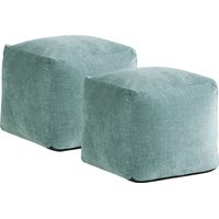 Cindy Crawford Home Hanover Teal Chenille Accent Pouf, Set of 2