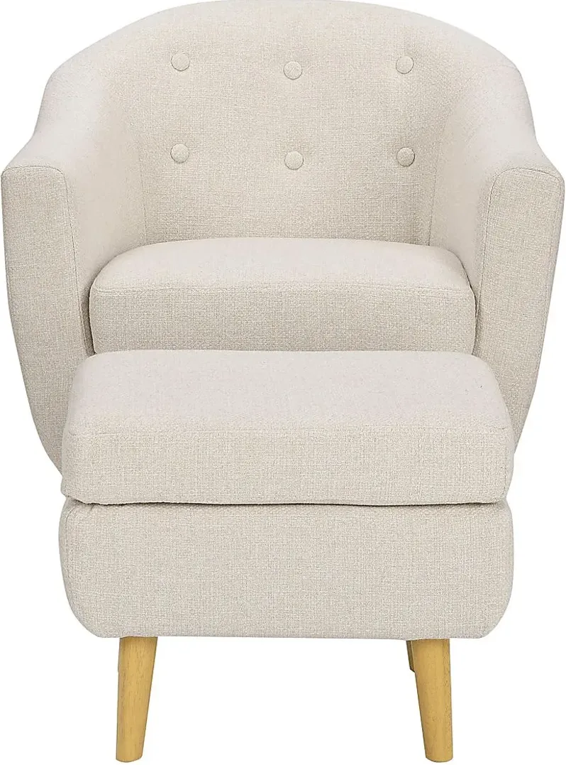 Westrivers Cream Chair and Ottoman Set