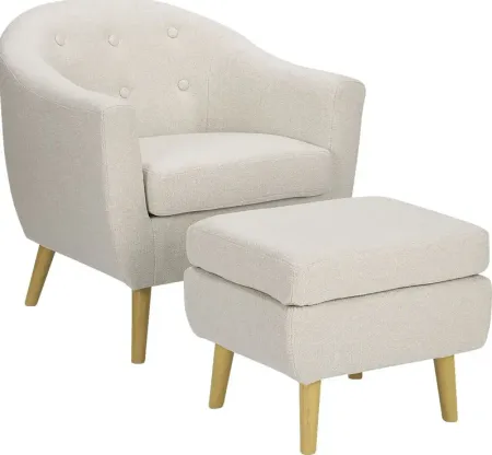 Westrivers Cream Chair and Ottoman Set