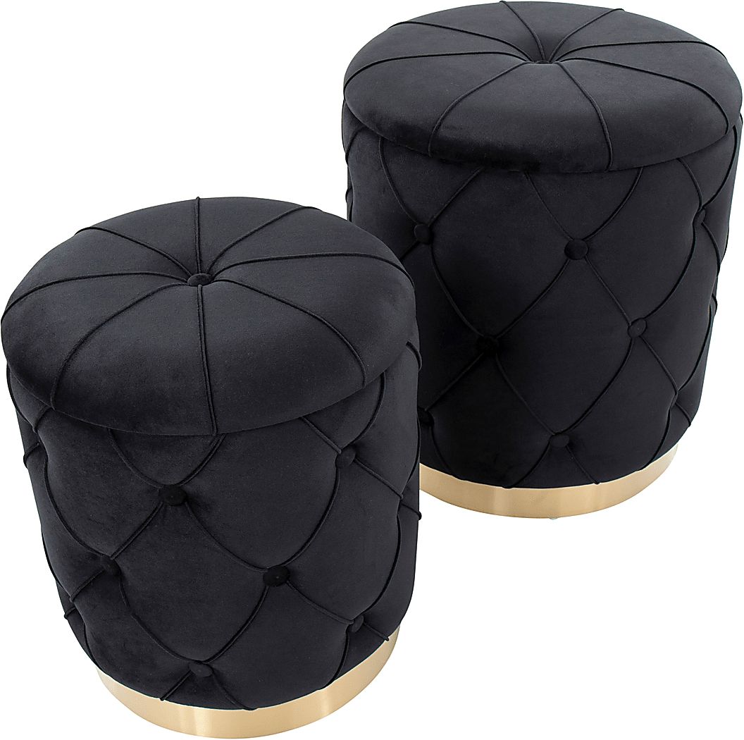 Coppinger Black Accent Ottoman Set of 2