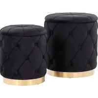 Coppinger Black Accent Ottoman Set of 2