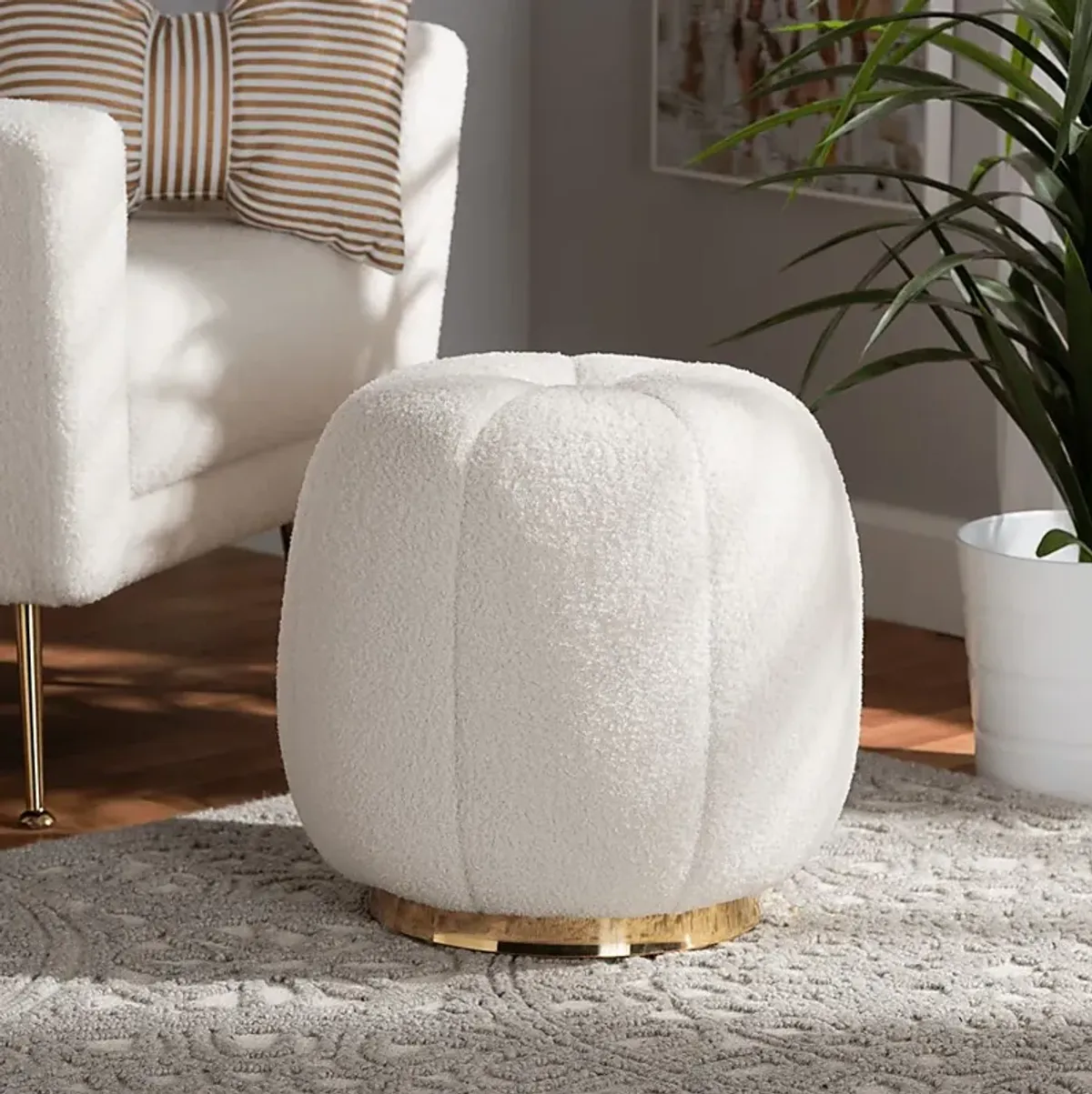 Gargonza Ivory Ottoman