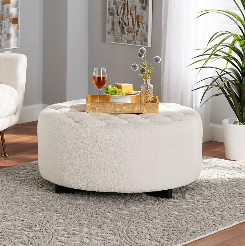 Genoply Ivory Ottoman