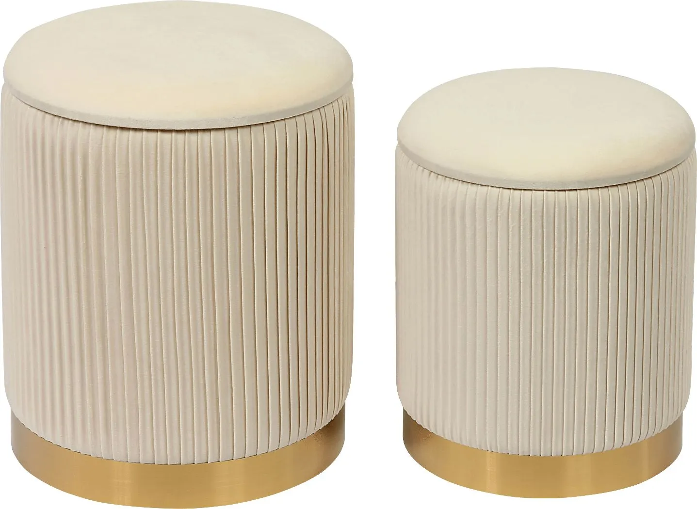 Mannix Cream Storage Ottoman, Set of 2