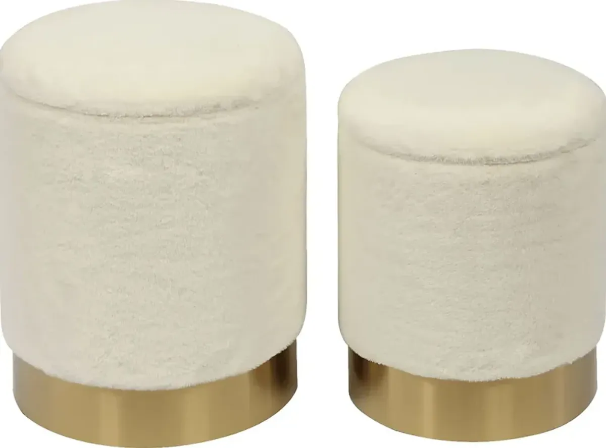 Tapoco Off-White Storage Ottoman, Set of 2