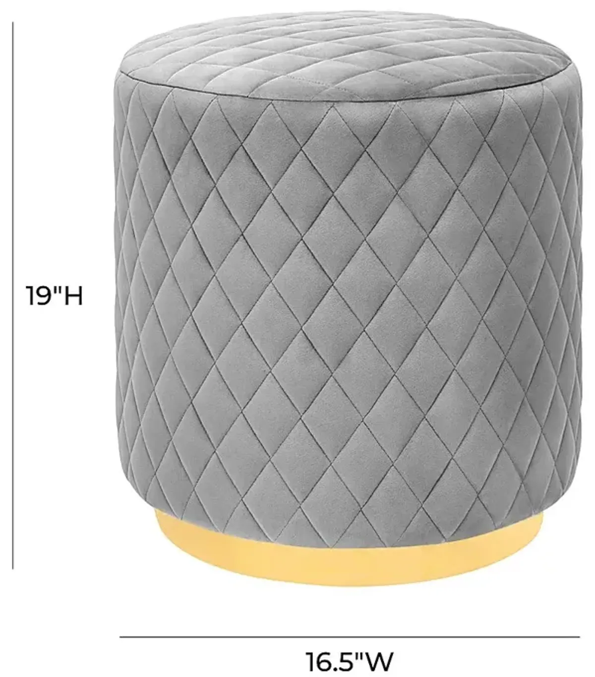 Aberas Gray Ottoman