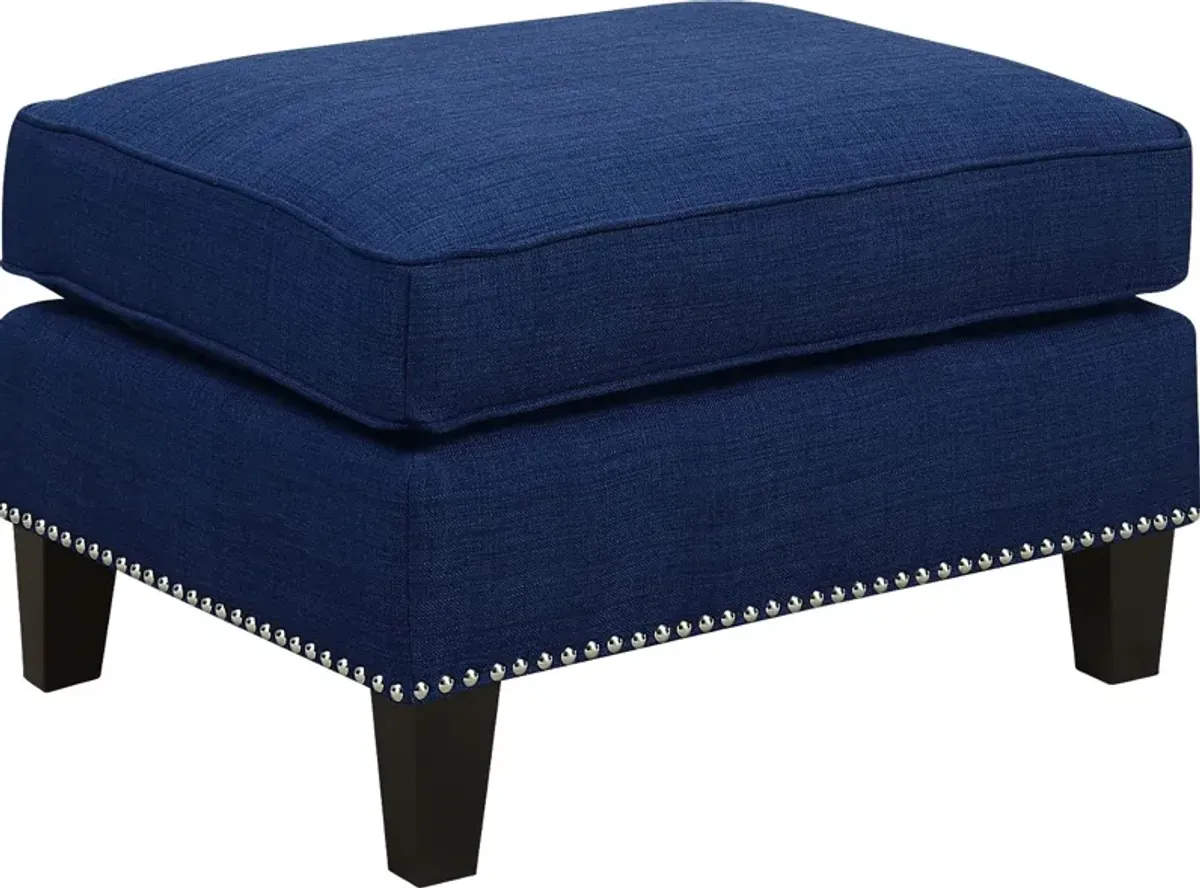 Bazemore Blue Ottoman