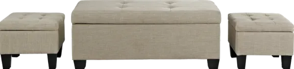 Yoest Natural 3pc Storage Ottoman Set