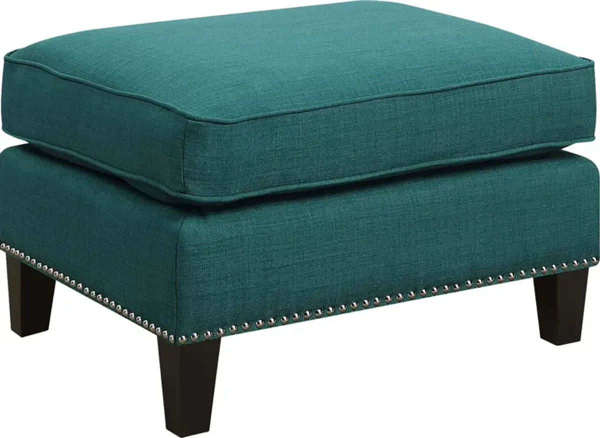 Bazemore Teal Ottoman