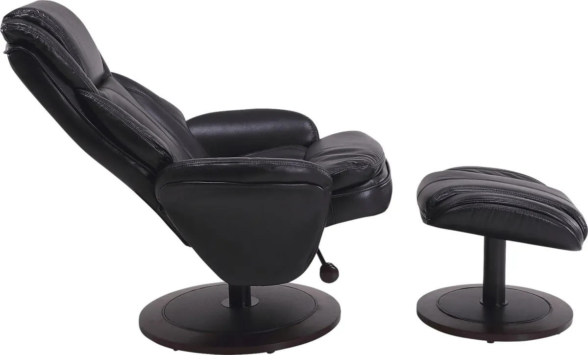 Nimblecreek Black Recliner and Ottoman