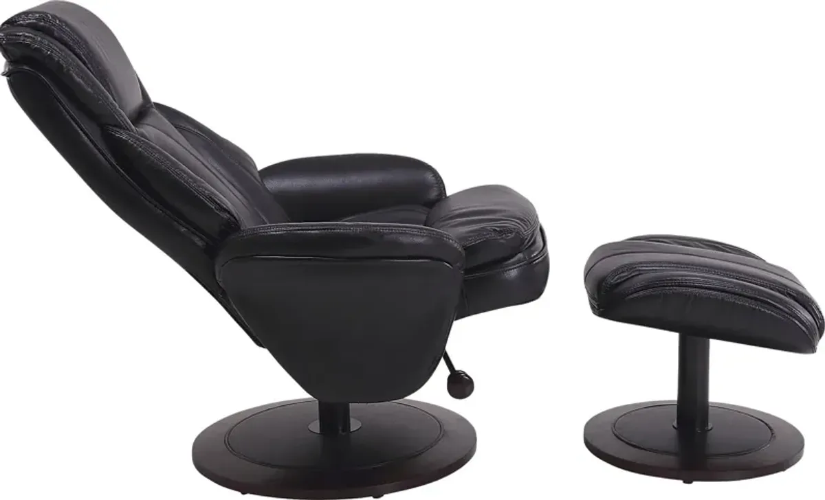 Nimblecreek Black Recliner and Ottoman