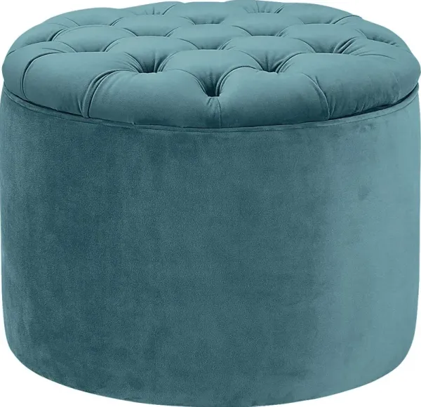 Candellar Blue Storage Ottoman