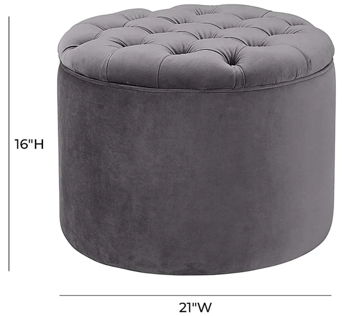 Candellar Gray Storage Ottoman