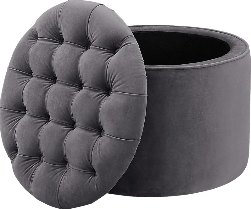 Candellar Gray Storage Ottoman