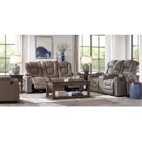 Chief Taupe 8 Pc Dual Power Reclining Living Room