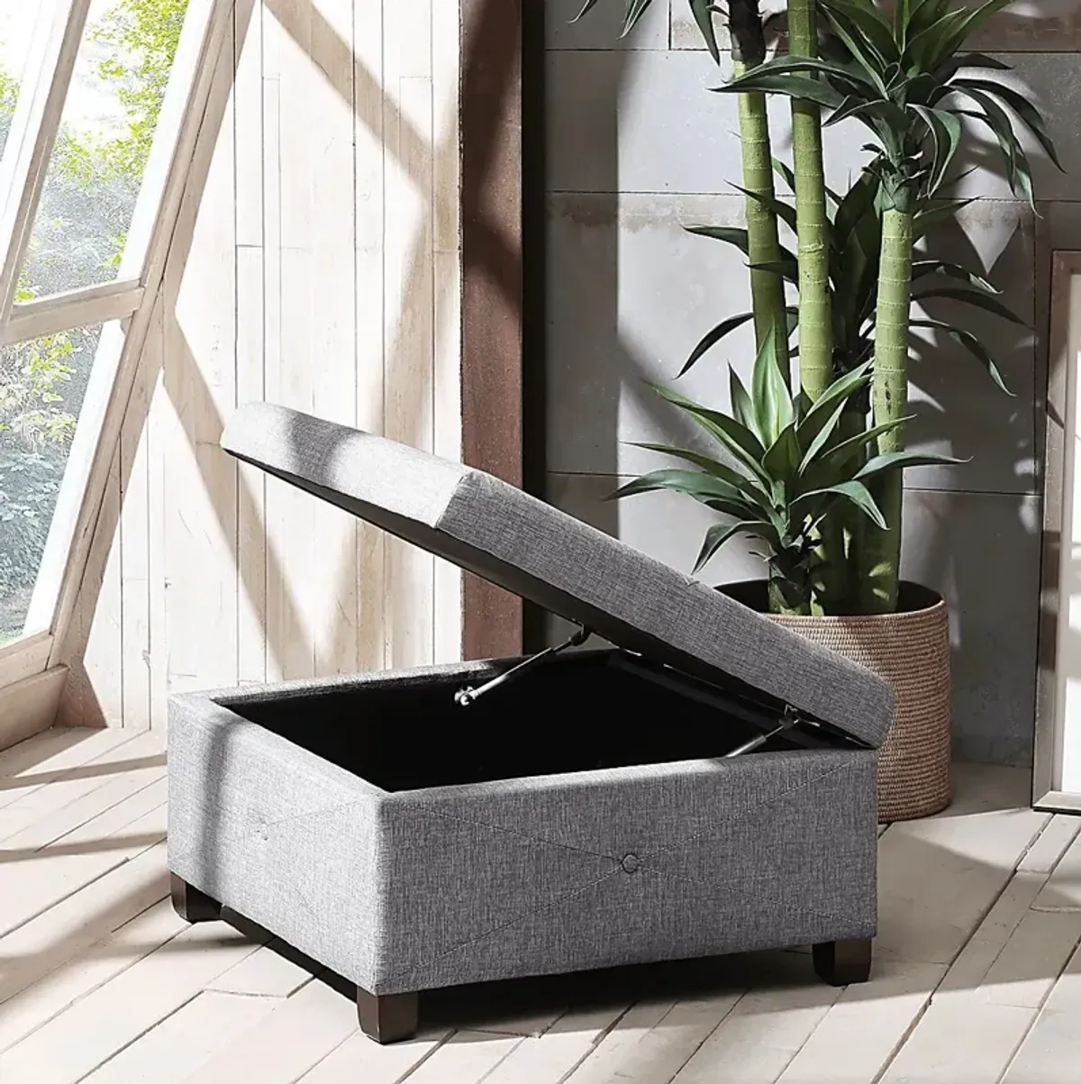 Balkin Charcoal Ottoman
