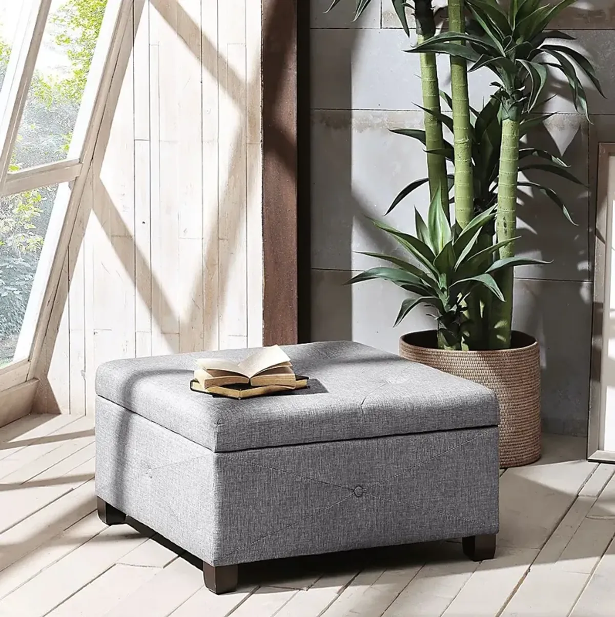 Balkin Charcoal Ottoman
