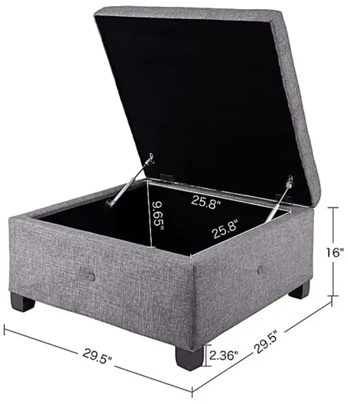Balkin Charcoal Ottoman