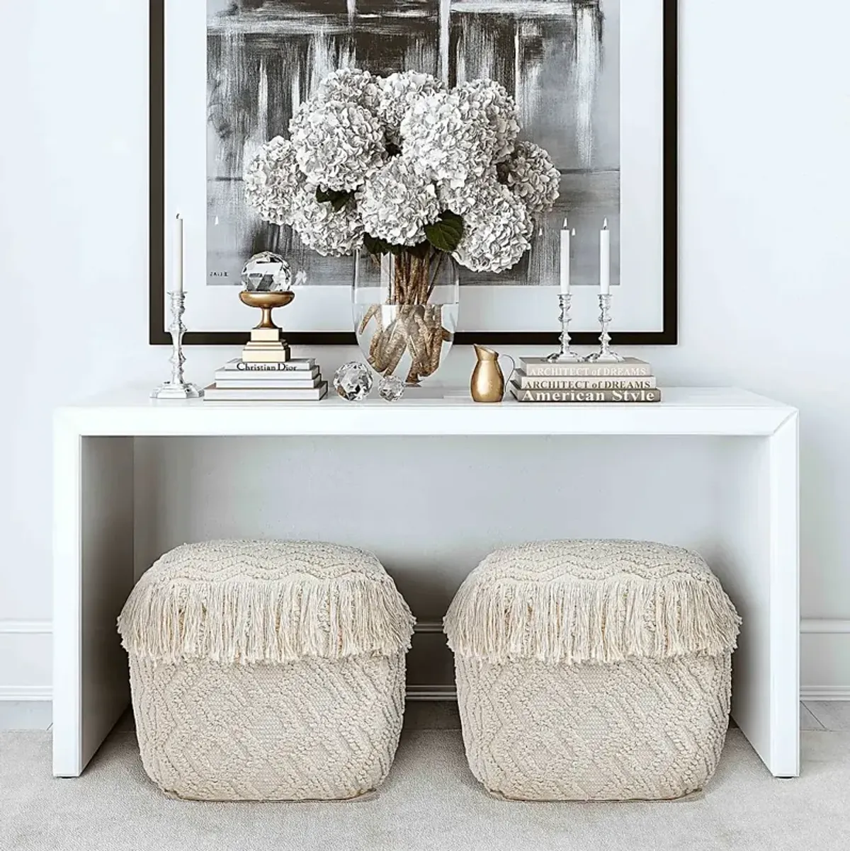 Dinca Cream Pouf