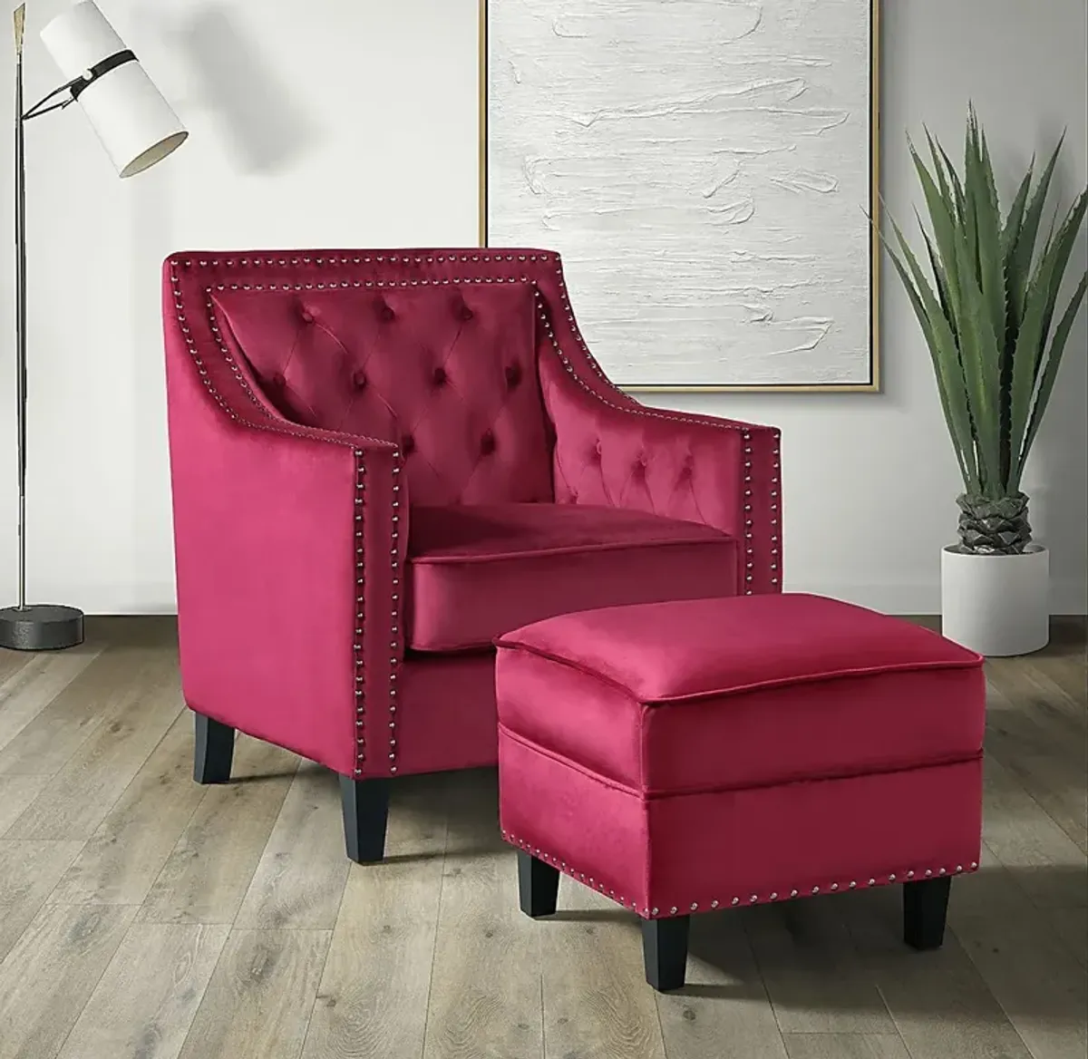 Ginnbrooke Red Ottoman