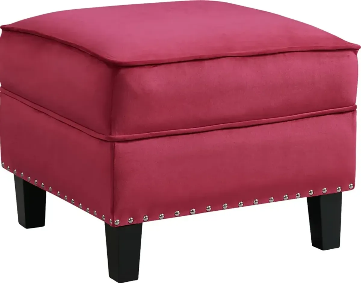 Ginnbrooke Red Ottoman