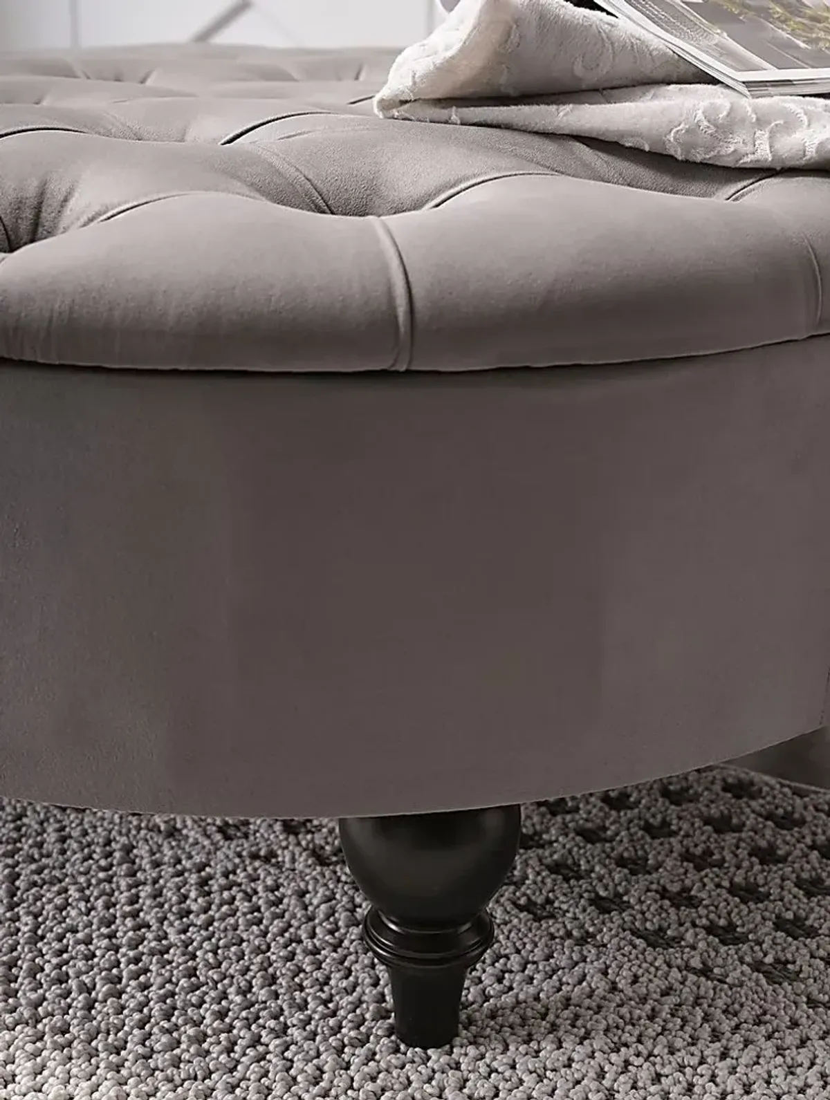 Walport Gray Accent Ottoman