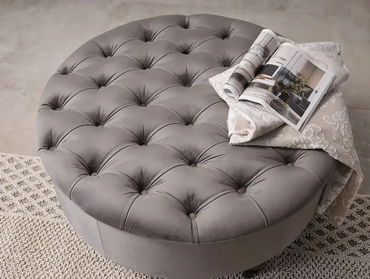 Walport Gray Accent Ottoman