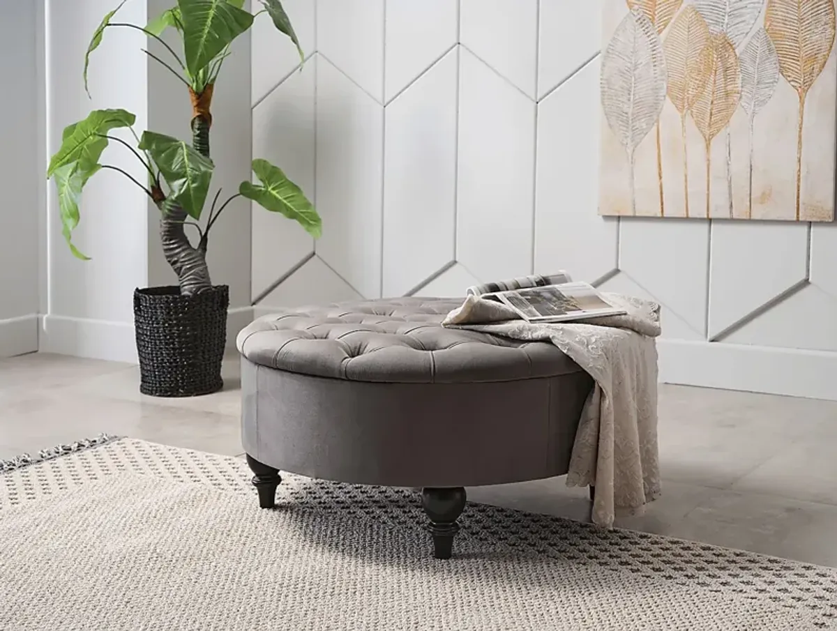 Walport Gray Accent Ottoman