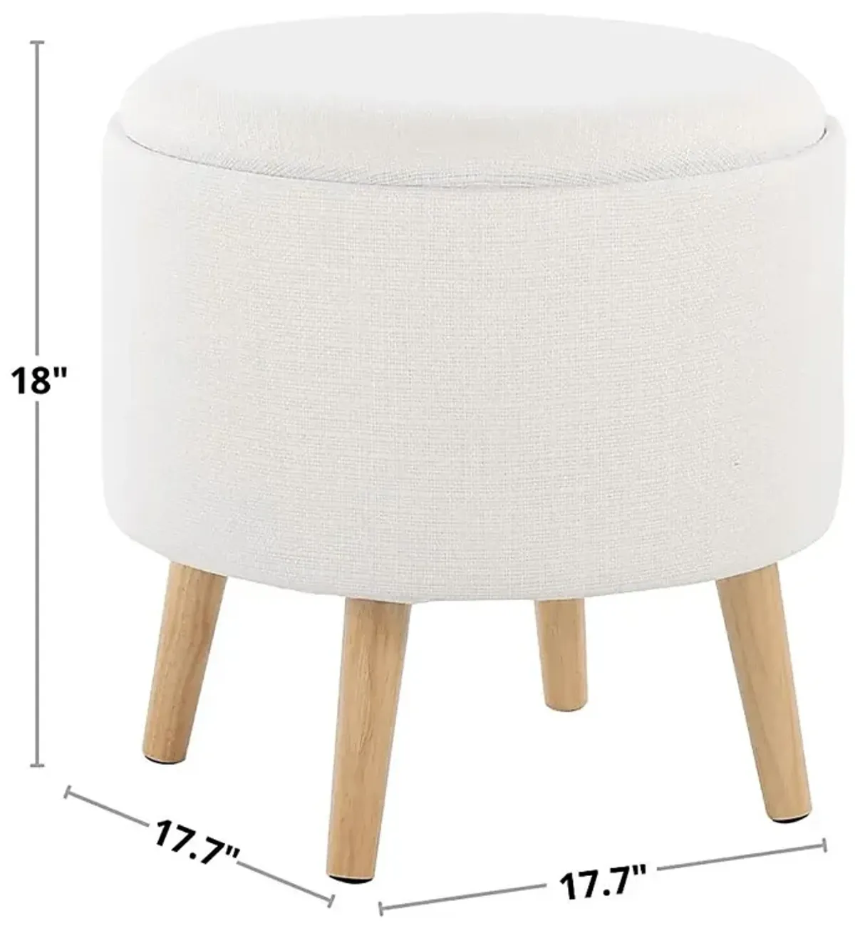 Leverde White Ottoman, Set of 2