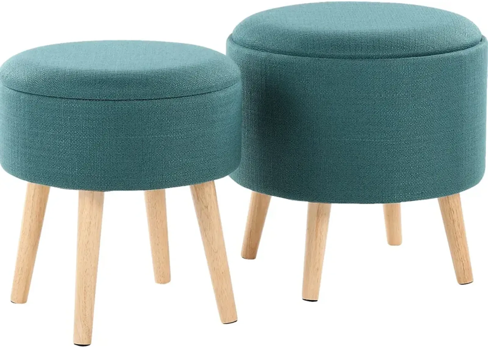 Leverde Teal Ottoman, Set of 2