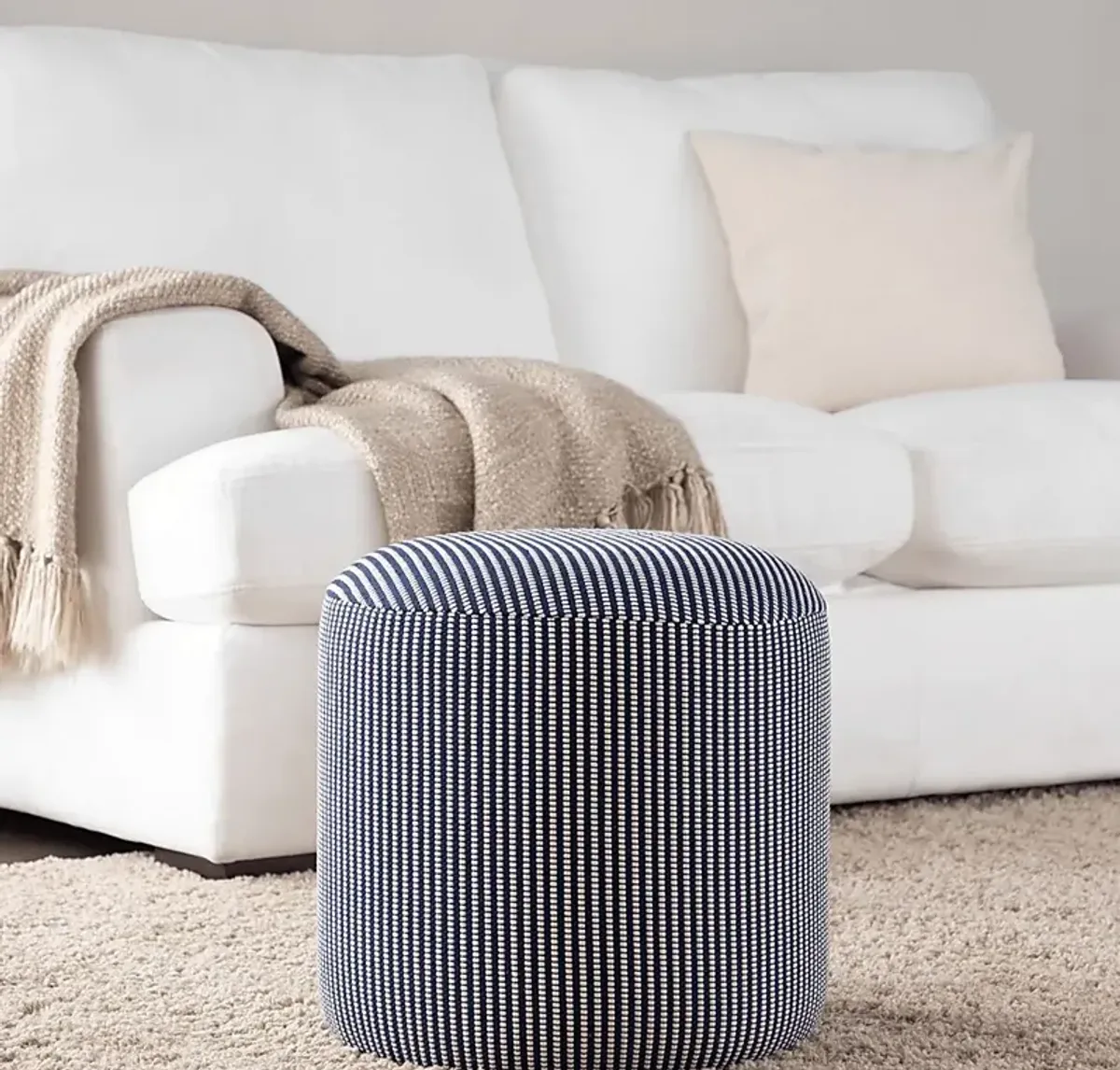 Leycester Blue Pouf