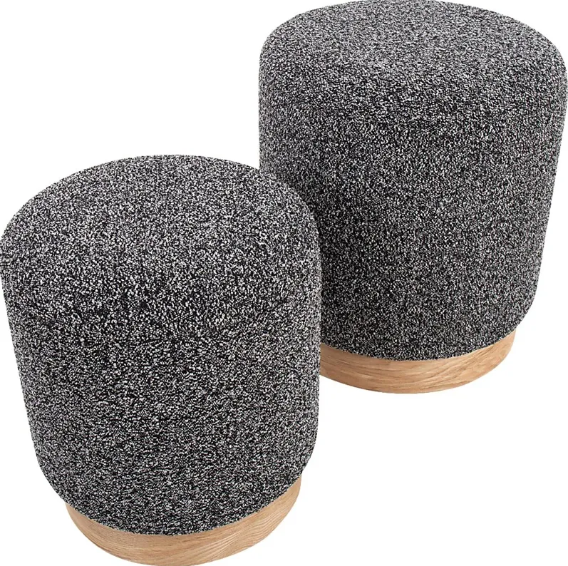 Shimoore Black Nesting Ottoman, Set of 2