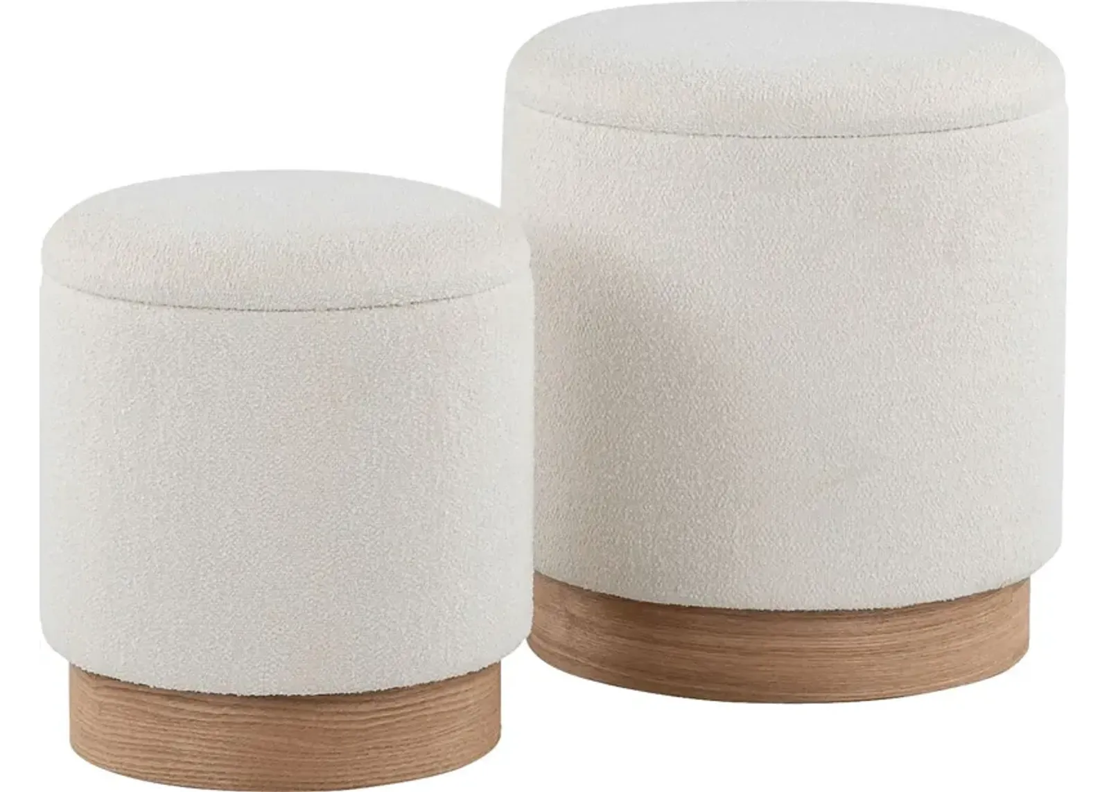 Shimoore Cream Nesting Ottoman, Set of 2