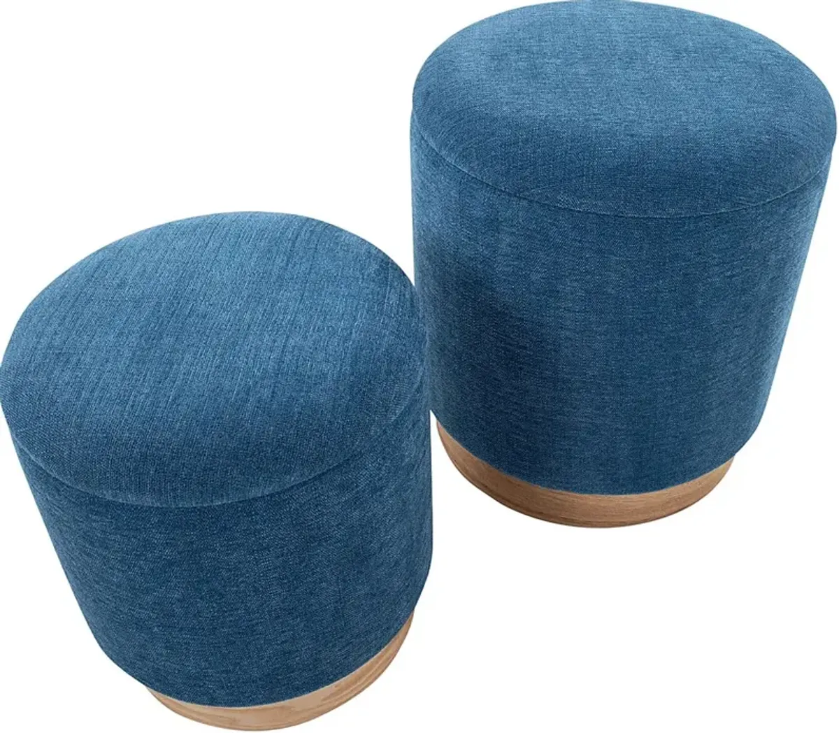 Poulnot Blue Ottoman, Set of 2