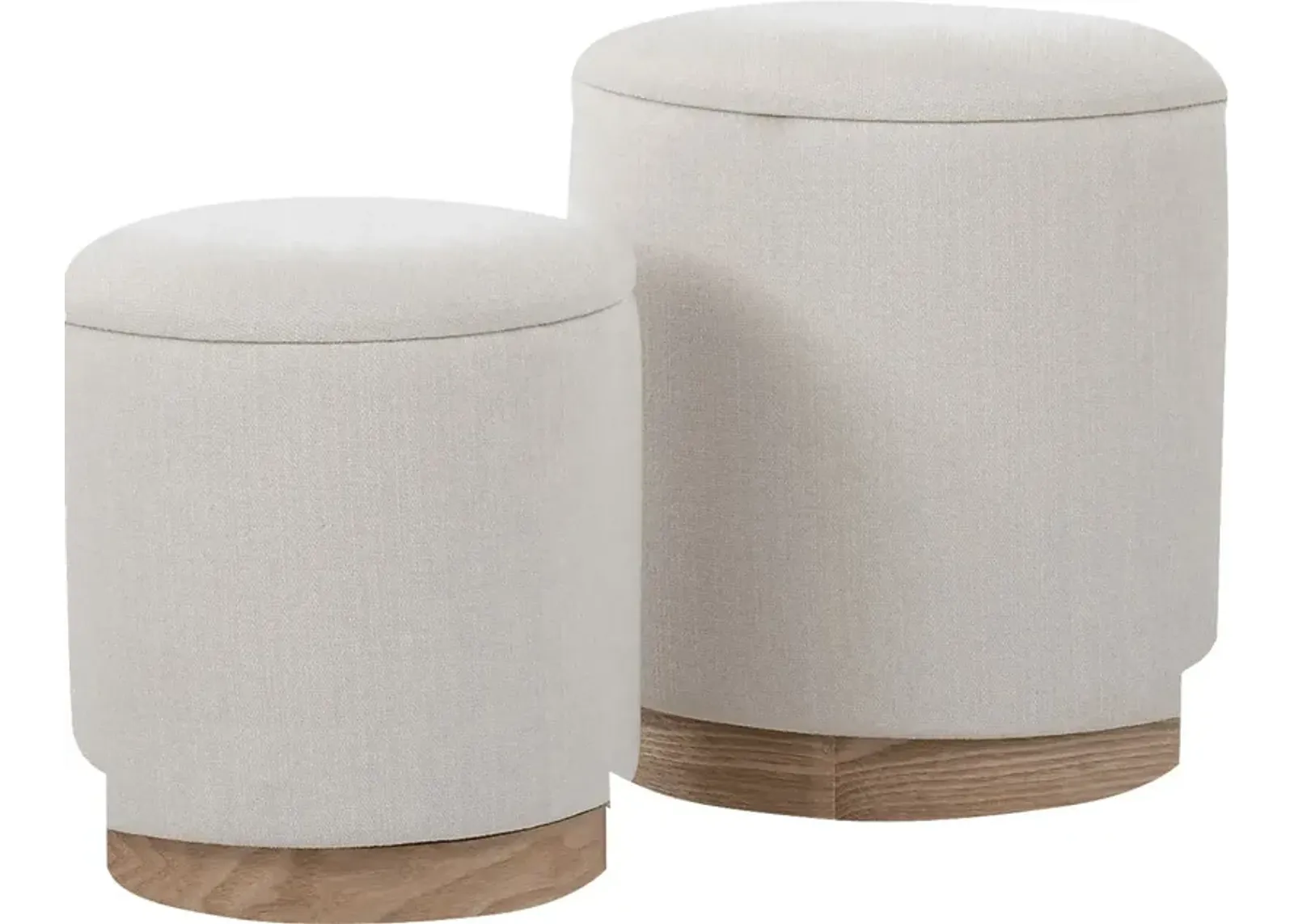 Poulnot Cream Ottoman, Set of 2