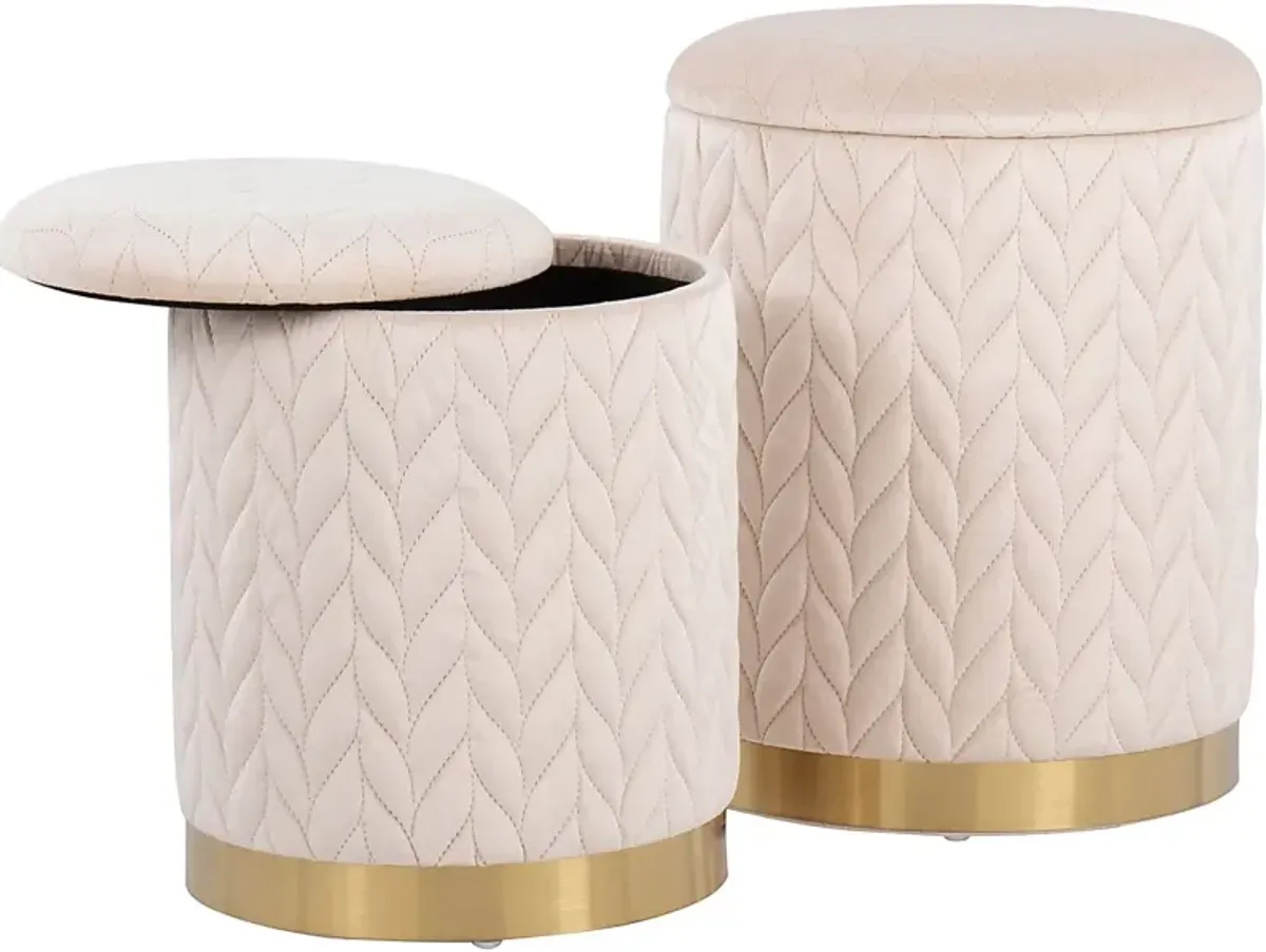 Parsonage Cream Ottoman, Set of 2