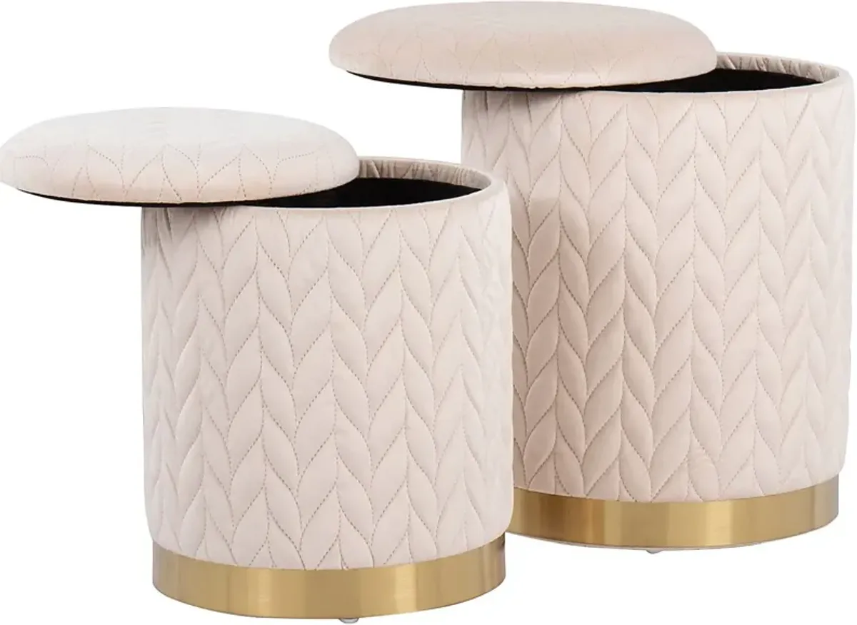 Parsonage Cream Ottoman, Set of 2