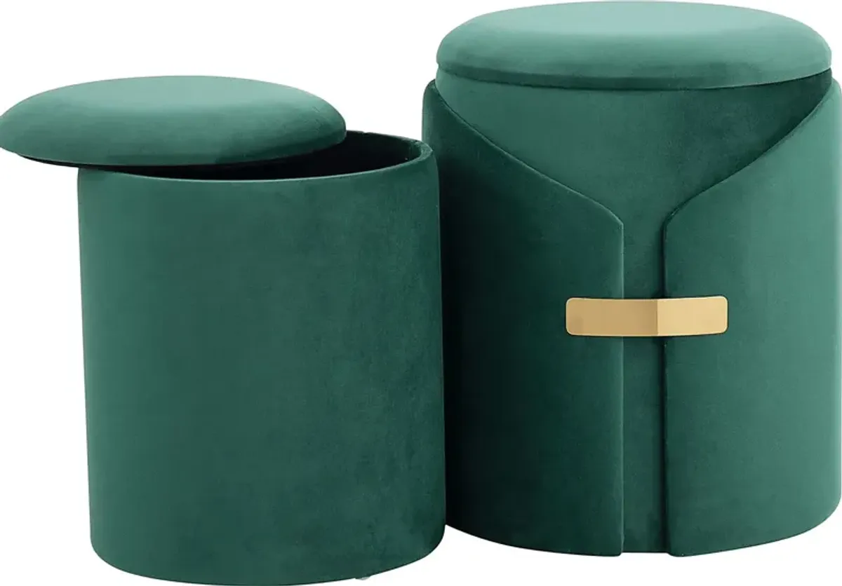 Atholgate Green Ottoman, Set of 2