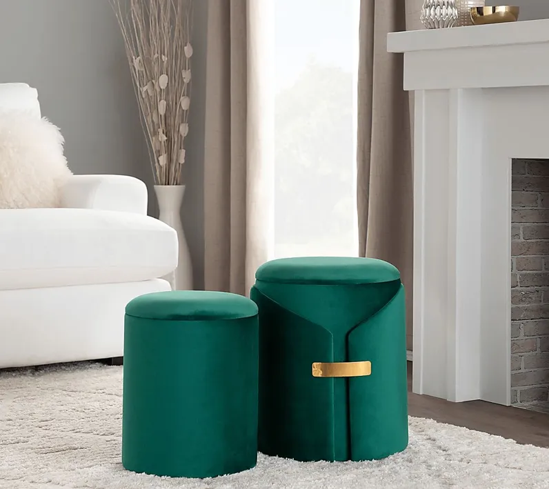 Atholgate Green Ottoman, Set of 2