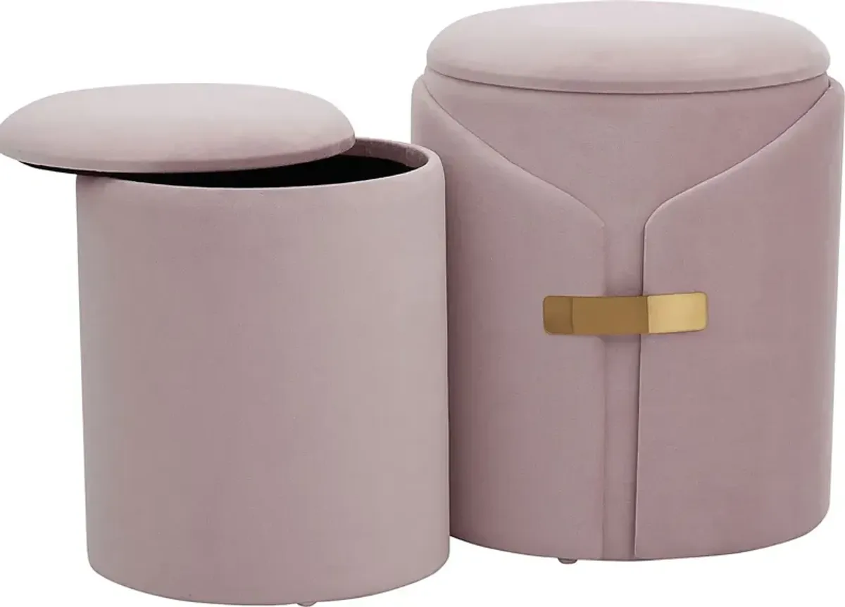 Atholgate Blush Ottoman, Set of 2